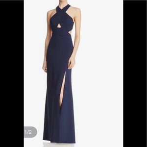 Bcbg navy cut out gown